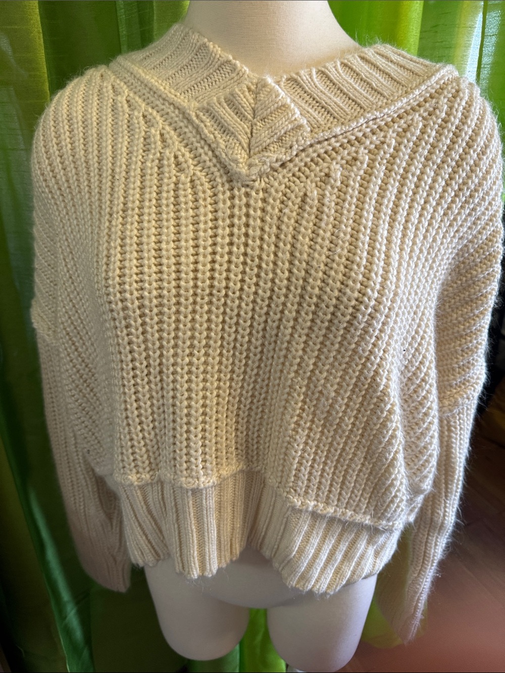 Cream Chunky Knit Women's Sweater - Classic Cozy Pullover